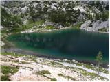 Koča pri Savici - The lake Rjavo jezero